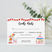 Carnaval Festival Show Verjaardag RSVP Kaartje (Staand voorkant)