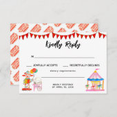 Carnaval Festival Show Verjaardag RSVP Kaartje (Voorkant / Achterkant)