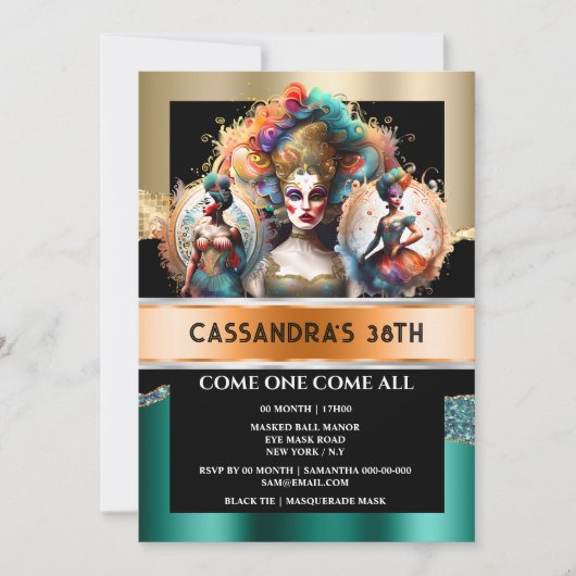 Carnaval festival showgirls parade drag queens kaart (Voorkant)