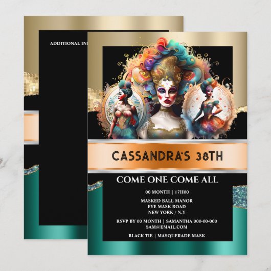 Carnaval festival showgirls parade drag queens kaart (Voorkant / Achterkant)