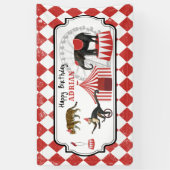 Carnaval Festival Thema Dieren Grote Top Verjaarda Spandoek (Verticaal)