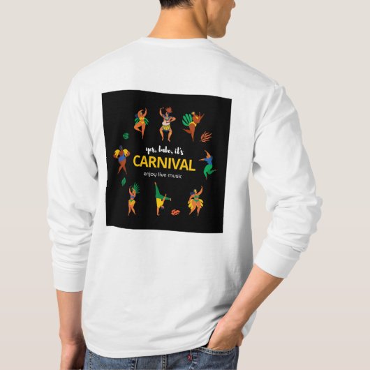 Carnaval Festival Thema Ontwerp T-Shirt (Achterkant)