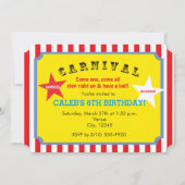 Carnaval Gestreepte Verjaardag Party Ticket Uitnod Kaart (Voorkant)