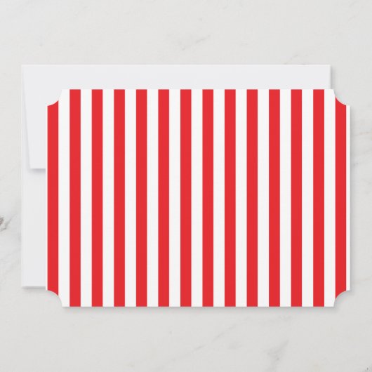 Carnaval Gestreepte Verjaardag Party Ticket Uitnod Kaart (Achterkant)