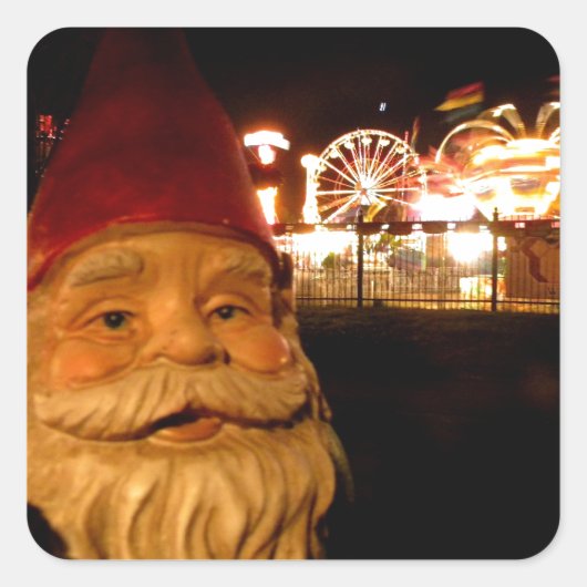 Carnaval Gnome Vierkante Sticker (Voorkant)