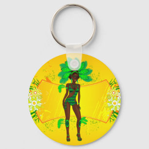 carnaval green girl .ai sleutelhanger