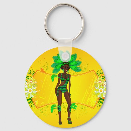 carnaval green girl .ai sleutelhanger (Voorkant)