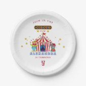 Carnaval Grote Top Rode Strepen Circus Verjaardag Papieren Bordje (Voorkant)