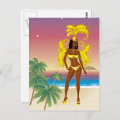 Carnaval, halloween of Beauty Pageant Briefkaart (Voorkant / Achterkant)