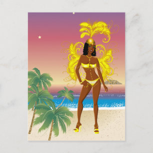 Carnaval, halloween of Beauty Pageant Briefkaart