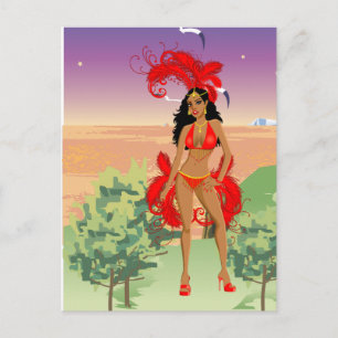 Carnaval, halloween of Beauty Pageant Briefkaart