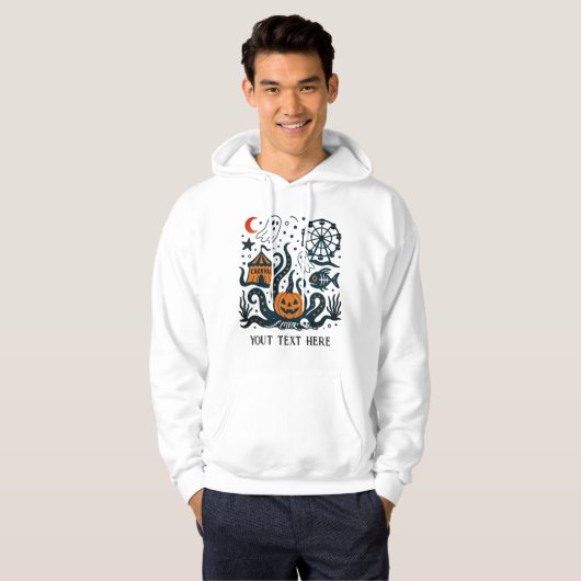 Carnaval Halloween onder water bewerkbaar Hoodie (Voorkant volledig)