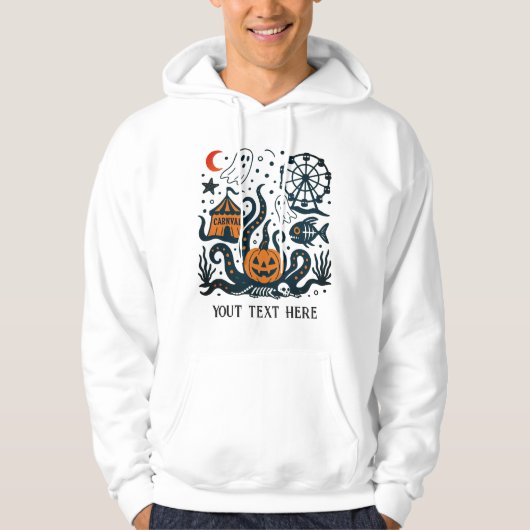 Carnaval Halloween onder water bewerkbaar Hoodie (Voorkant)