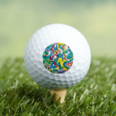 Carnaval - Handgeschilderde Abstracte Kunst Golfballen (Insitu Shirt)