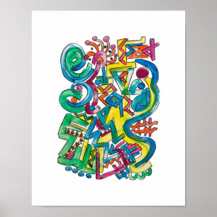 Carnaval - Handgeschilderde Abstracte Kunst Poster