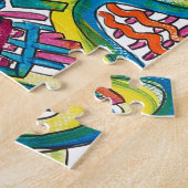 Carnaval - Handgeschilderde Moderne Geometrische K Legpuzzel (Zijkant)