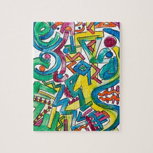 Carnaval - Handgeschilderde Moderne Geometrische K Legpuzzel (Verticaal)