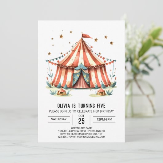 Carnaval Happy Delight Circus Verjaardag Kaart (Staand voorkant)