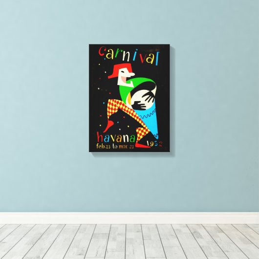 Carnaval Havana Cuba 1952 Poster Canvas Afdruk (Insitu (Houten vloer))