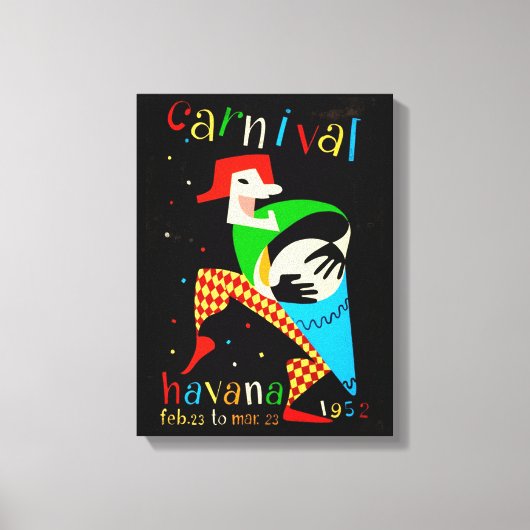 Carnaval Havana Cuba 1952 Poster Canvas Afdruk (Voorkant)
