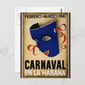 Carnaval Havana  Cuba Travel Advertisement Briefkaart (Voorkant / Achterkant)