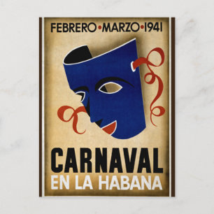 Carnaval Havana  Cuba Travel Advertisement Briefkaart