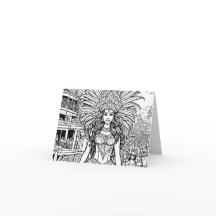 Carnaval in Brazilië Kleuren Blank Note Kaart