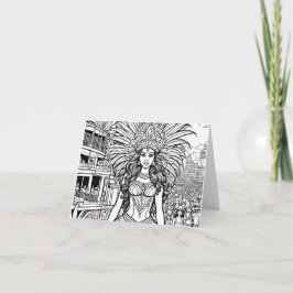 Carnaval in Brazilië Kleuren Blank Note Kaart