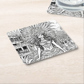 Carnaval in Brazilië Kleuren Kartonnen Onderzetters (Schuin)