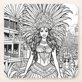 Carnaval in Brazilië Kleuren Kartonnen Onderzetters