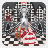 Carnaval in een magisch land vierkante sticker (Voorkant)