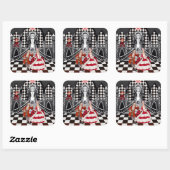 Carnaval in een magisch land vierkante sticker (Vel)