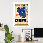 Carnaval in Havana Vintage Travel Poster (Thuiskantoor)