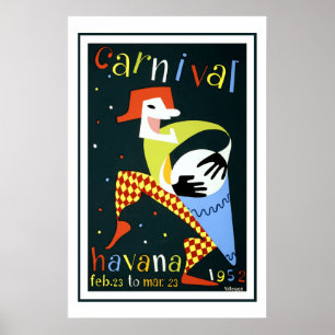 Carnaval in Havana Vintage Travel Poster