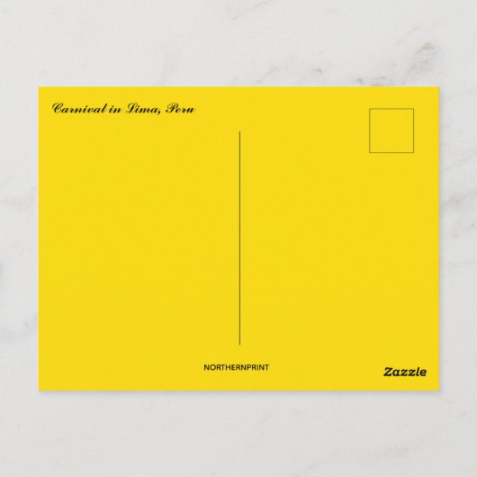 Carnaval in Lima Peru Briefkaart (Achterkant)