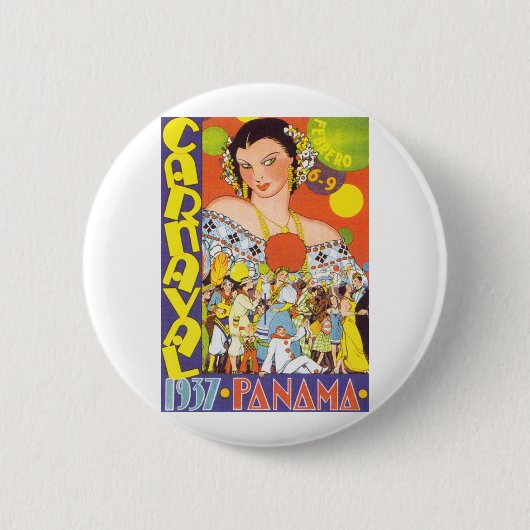 Carnaval in Panama Ronde Button 5,7 Cm (Voorkant)