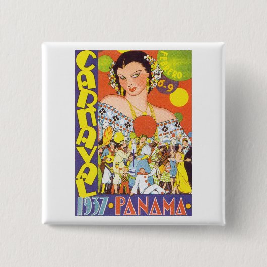 Carnaval in Panama Vierkante Button 5,1 Cm (Voorkant)