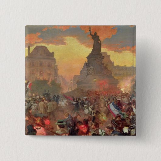 Carnaval in Parijs ter ere van de Russische Vierkante Button 5,1 Cm (Voorkant)
