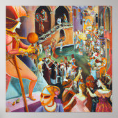 Carnaval in Venetië-schilderij Poster (Voorkant)