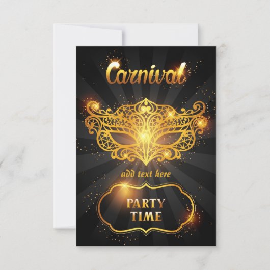Carnaval Invitation Flat Card Bedankkaart (Voorkant)