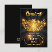 Carnaval Invitation Flat Card Bedankkaart (Voorkant / Achterkant)