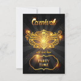 Carnaval Invitation Flat Card Bedankkaart