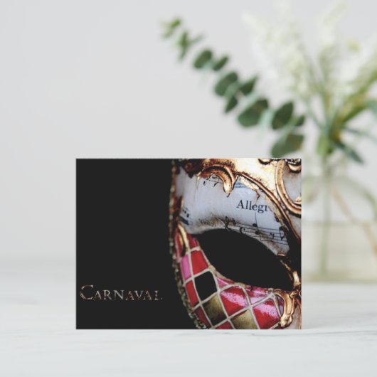 Carnaval - Italië - Masker Briefkaart (Staand voorkant)