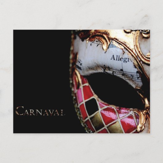 Carnaval - Italië - Masker Briefkaart (Voorkant)