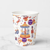 Carnaval Kinderen Verjaardagscircus Patroon Clown Papieren Bekers (Achterkant)