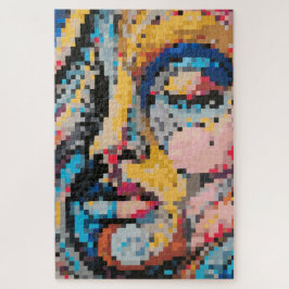 Carnaval Kleurrijke Pixel Art Portret Legpuzzel