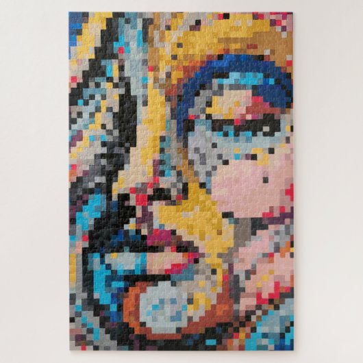 Carnaval Kleurrijke Pixel Art Portret Legpuzzel (Verticaal)