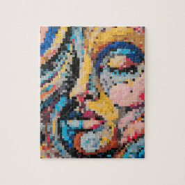 Carnaval Kleurrijke Pixel Art Portret Legpuzzel