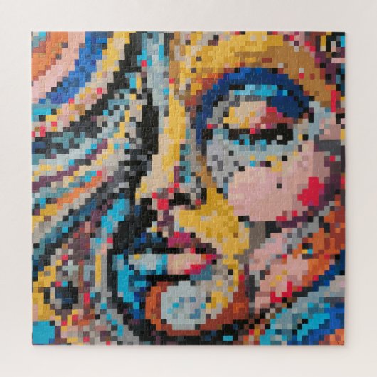 Carnaval Kleurrijke Pixel Art Portret Legpuzzel (Verticaal)