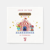 Carnaval komen alle grote top circus verjaardag servet (Voorkant)